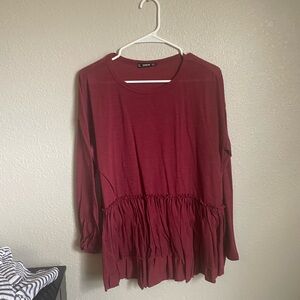 Shein Women's Burgundy Top
